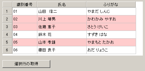 行の複数選択をしたい